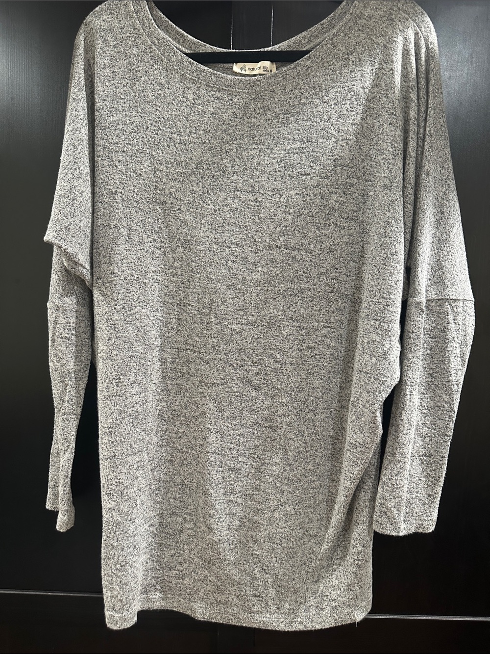 NATURAL LIFE Gray Heather Knit Tunic Top